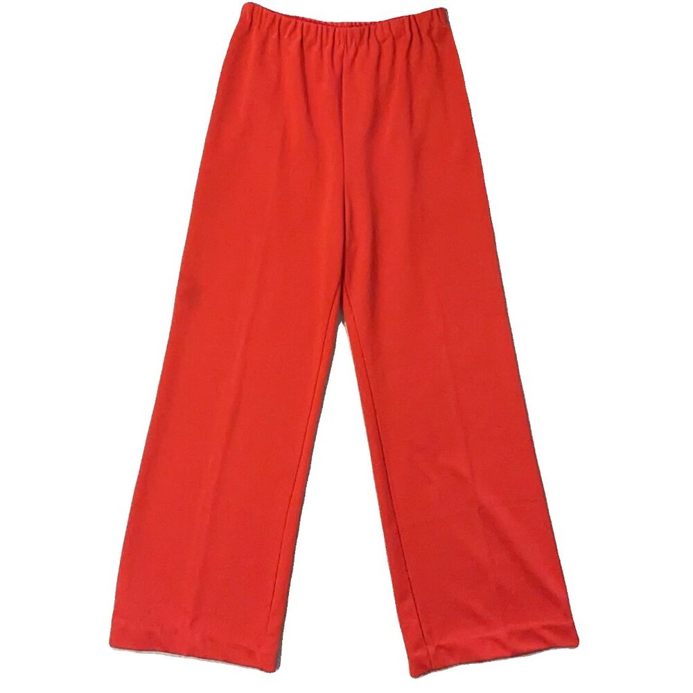 Vintage Orange Red Leisurewear Wide Leg Woman's Slacks Preowned